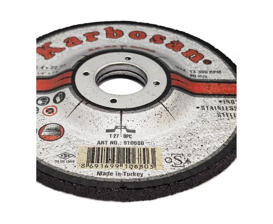Диск шлифовальный по нержавеющей стали 115х6.4х22 мм INOX Karbosan 10680 – изображение 2