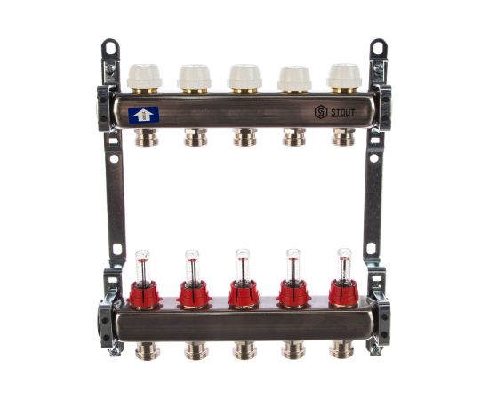 Коллектор из нержавеющей стали с расходомерами 5 вых. STOUT SMS 0917 000005 – изображение 3