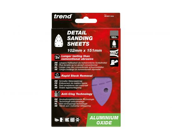 Лист шлифовальный (10 шт, 102x151 мм, зерно 180) TREND AB/DET/180A – изображение 3