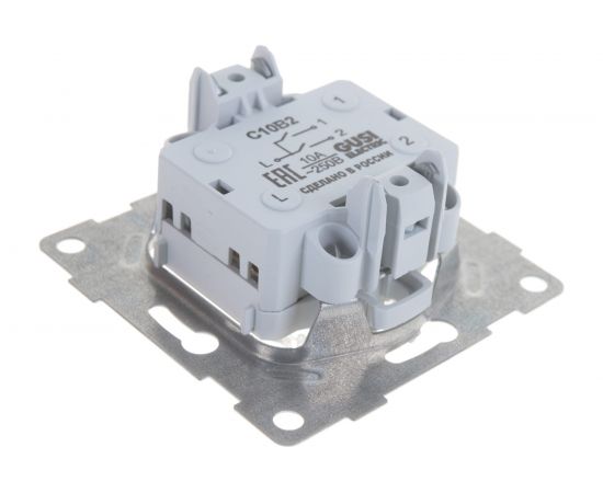 Выключатель GUSI ELECTRIC Bravo 2 клавиши, СУ, 10А, 250В, белый С10В2-001 – изображение 3