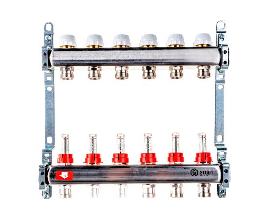 Коллектор из нержавеющей стали с расходомерами 5 вых. STOUT SMS 0917 000005 – изображение 4