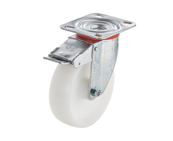 Колесо с вращающейся опорой, пластиной крепления и передним тормозом (100 мм; 200 кг) Tellure rota 686802 – изображение 5