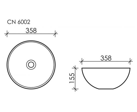 Накладной умывальник чаша Ceramica Nova Element круглая, 358х358х155 мм CN6002 – изображение 6