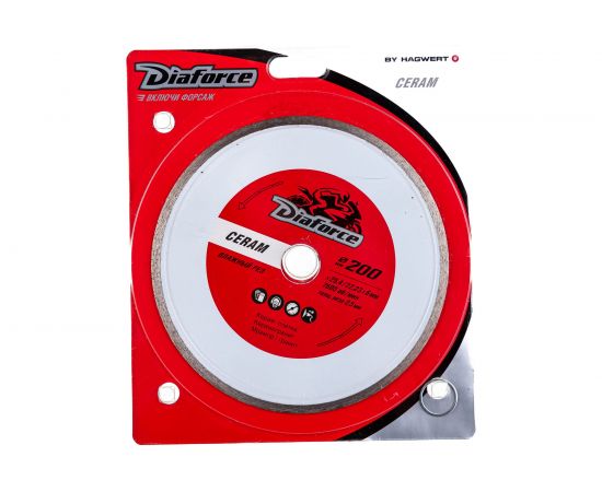 Диск алмазный отрезной по керамике (200х25.4/22.2 мм) для плиткорезов HAGWERT 500005 