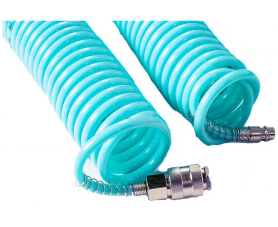 Шланг спиральный PU с фитингами рапид (20 м; 8х12 мм; рапид EURO) POWER TECHNIC PU12-20m – изображение 3