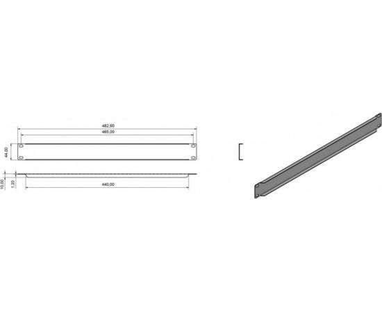 Фальш-панель на 1U Hyperline, BPV-1-RAL9005, цвет черный, RAL 9005, 28906 – изображение 3