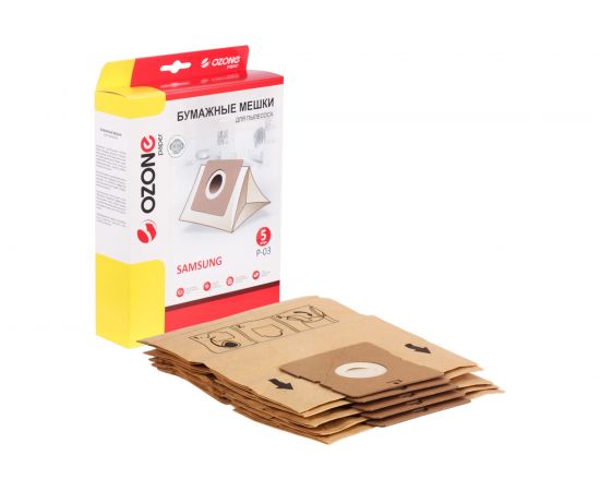 Мешки-пылесборники бумажные (5 шт; с микрофильтром) для SAMSUNG OZONE P-03 