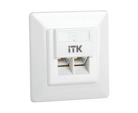 Внутренняя информационная розетка IEK ITK RJ45 кат. 5Е UTP 2 порта CS2-1C5EU-2-1 