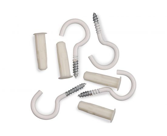 Дюбель ЕВРОПАРТНЕР MULTI 6 + крюк-шуруп, d3,8 х L40 белый, 10 шт. RB2 0152 