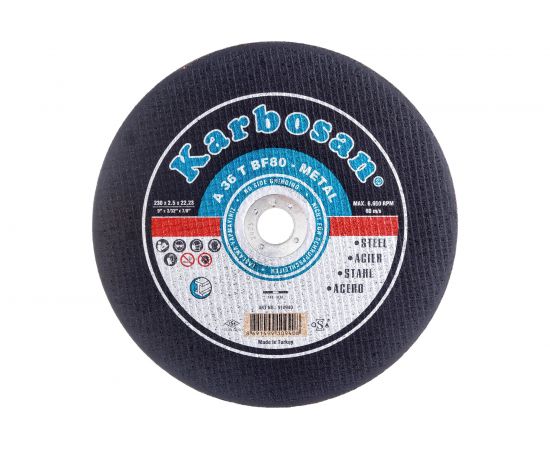 Диск отрезной по металлу 230х2.5х22 мм Karbosan 10940 