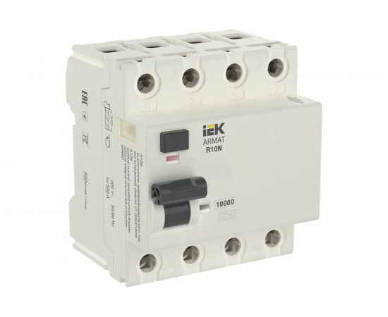 Выключатель дифференциального тока IEK ARMAT R10N 4P 40А 100мА тип AC AR-R10N-4-040C100 