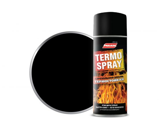 Аэрозольная эмаль PARADE TERMO SPRAY Черный Лк-00009935 – изображение 2