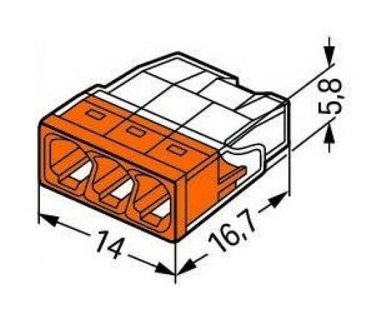 Компактная клемма WAGO 3-проводная 2273-203 6 шт 802273-203 – изображение 2