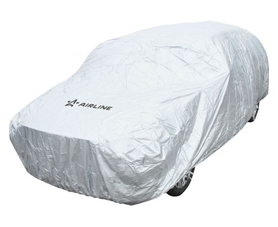 Чехол-тент на автомобиль AIRLINE защитный, XL, 510х195х150 см, молния для двери, универсальный, серый AC-FC-04 – изображение 2