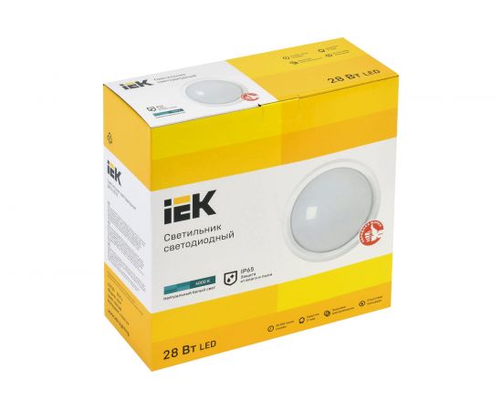Светильник IEK LED ДПО 5070 28Вт, 4000К, IP65, круг, белый LDPO0-5070-28-4000-K01 – изображение 2