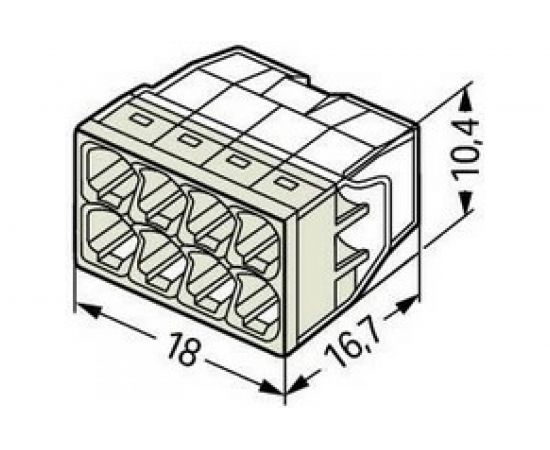 Компактная клемма WAGO 8-проводная 2273-208, 6 шт 802273-208 – изображение 2
