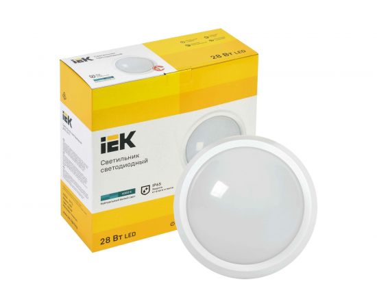 Светильник IEK LED ДПО 5070 28Вт, 4000К, IP65, круг, белый LDPO0-5070-28-4000-K01 – изображение 3