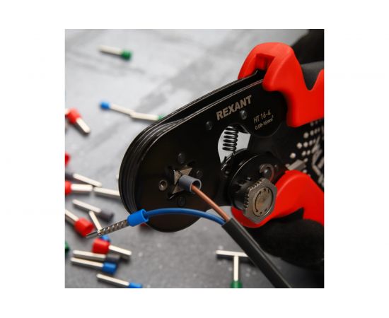 Кримпер для обжима штыревых наконечников REXANT HT 16-4 0.08-16.0 кв.мм с регулятором усилия 12-3216-1 – изображение 4
