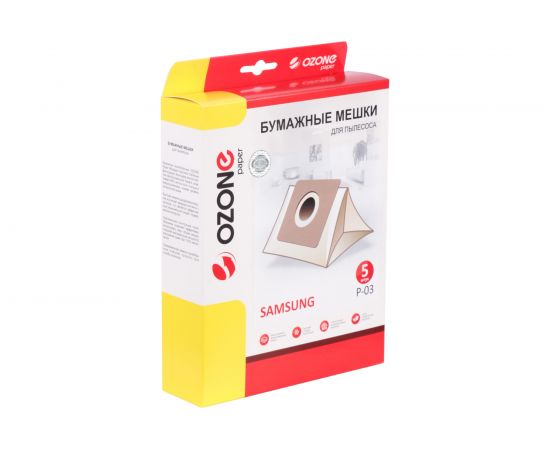 Мешки-пылесборники бумажные (5 шт; с микрофильтром) для SAMSUNG OZONE P-03 – изображение 4