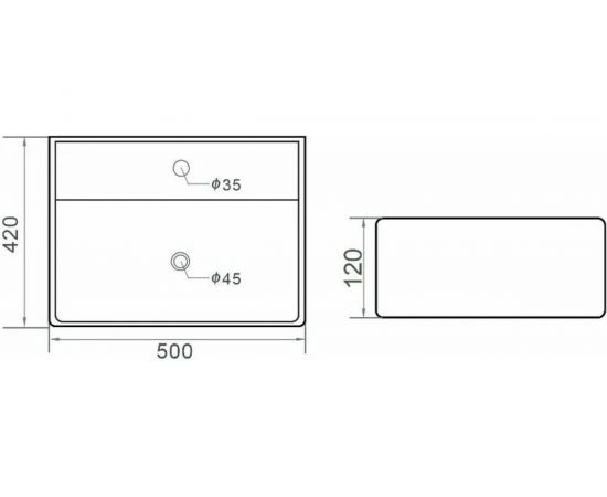 Накладная раковина Orange белая глянцевая, санфарфор B04-500W – изображение 5
