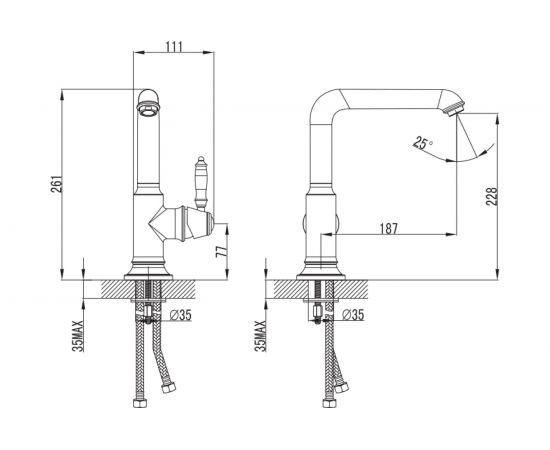 Смеситель для кухни, бронза IDDIS Loft ID LOFBRL0i05 – изображение 7