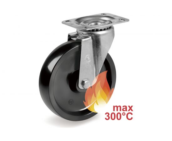 Колесо с вращающейся опорой и пластиной крепления (80 мм; 150 кг) Tellure rota 677201 