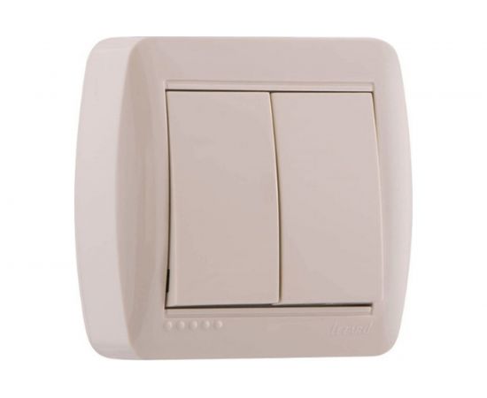 Двойной выключатель Lezard DEMET кремовый 711-0300-101 
