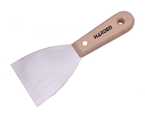 Шпательная лопатка HARDEN стальная с деревянной рукоятью, 100мм 620209 