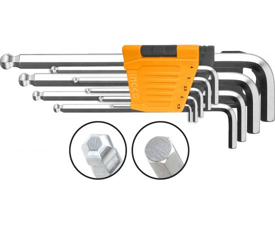 Набор шестигранников с шаром INGCO Long 1,5-10 мм. INDUSTRIAL HHK12091 