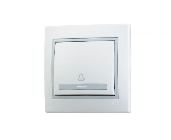 Кнопка звонка Lezard MIRA белый с серой вставкой 701-0215-103 