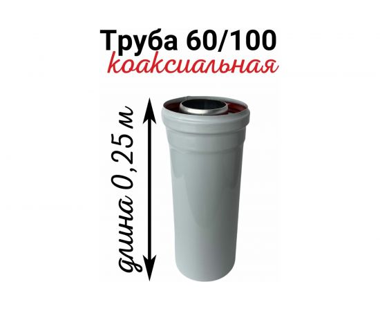 Труба коаксиальная (0.25 м; 60/100 мм) Прок ПР002482 – изображение 2