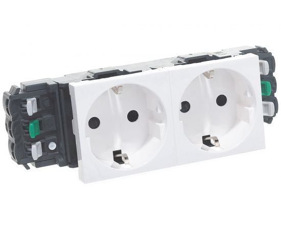 Механизм розетки Legrand 2-м СП Mosaic New 4-модульный для кабель-канала Leg 077402 131682 – изображение 2