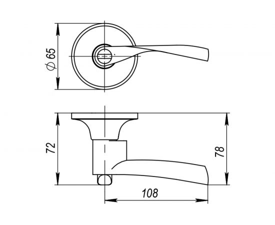 Ручка защелка AJAX 6010 SN-B фик. мат. никель 39519 – изображение 2