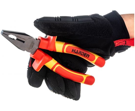 Профессиональные пассатижи Harden с диэлектрическими рукоятками до 1000 В, 180 мм, CRV 800137 – изображение 2