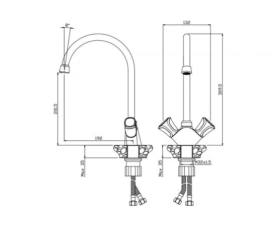 Смеситель для кухни OLIVES VASCO 27430VS – изображение 2