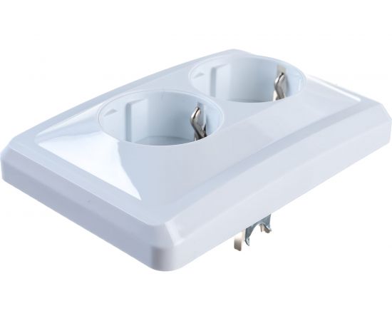 Двухместная розетка IEK РС12-3-ВБ с заземляющим контактом, без защитных шторок, 16А, ВЕГА, белый ERV21-K01-16-DM – изображение 3