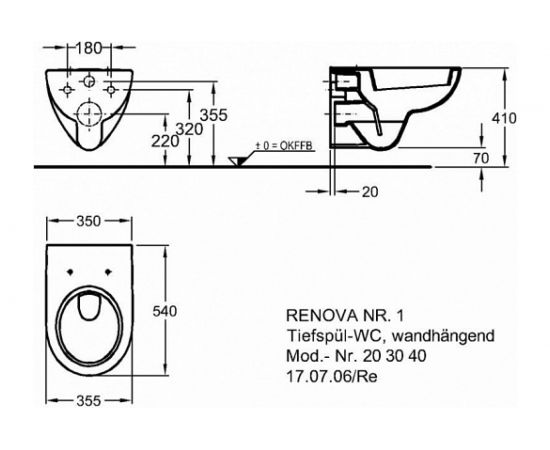 Подвесной унитаз GEBERIT RENOVA 1 4.5/6л, 540 мм 203040000 00000038296 – изображение 5