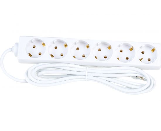 Удлинитель ExeGate ECE-6-3W 6 евророзетки с заземлением, 3м, белый 285833 