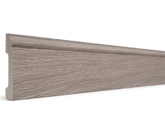 Напольный плинтус Decor-Dizayn ударопрочный, влагостойкий, серый, 79х13х2400 мм 005-80SH 