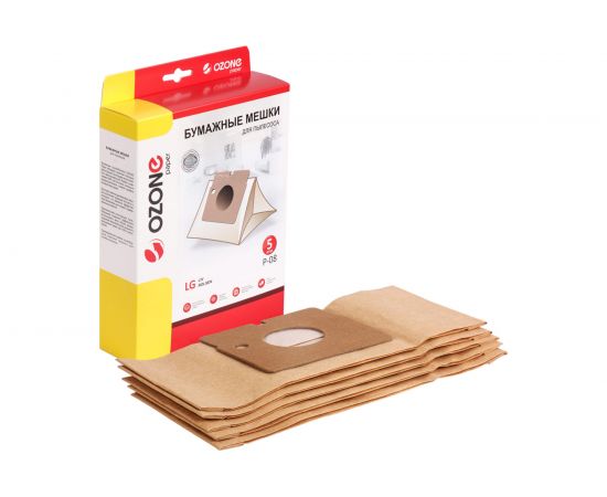 Мешки-пылесборники бумажные (5 шт; с микрофильтром) для LG/LIV/ROLSEN OZONE P-08 