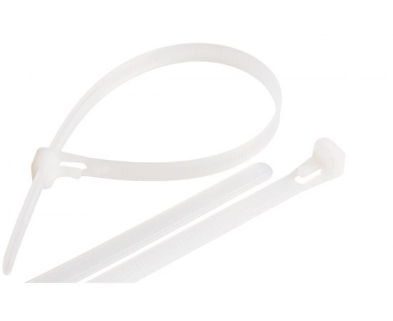 Нейлоновая открывающаяся стяжка NIKOMAX 300х7,5мм, белая, уп-ка 100шт. NMC-CTN300-75-RL-WT-100 