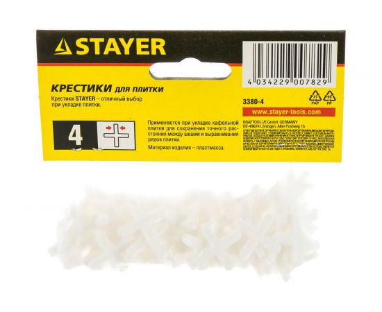 Крестики для кафеля 100 шт. (4 мм) STAYER 3380-4 