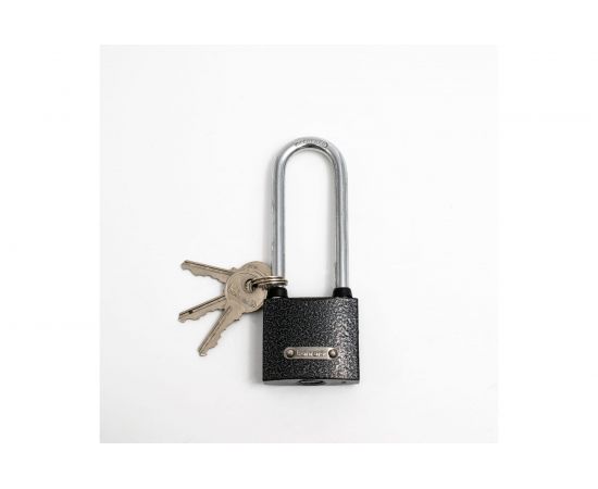 Навесной замок Bohrer ПД-38Д удлиненная дужка, сталь, 6 мм, 3 ключа 71015381 