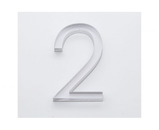 Цифра дверная 2 Brante LOFT 60 мм матовый хром 150181 