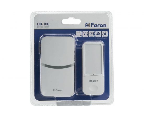 Дверной беспроводной электрический звонок FERON DB-100 звонок IP44 18 мелодий, 230V, белый 41437 – изображение 2