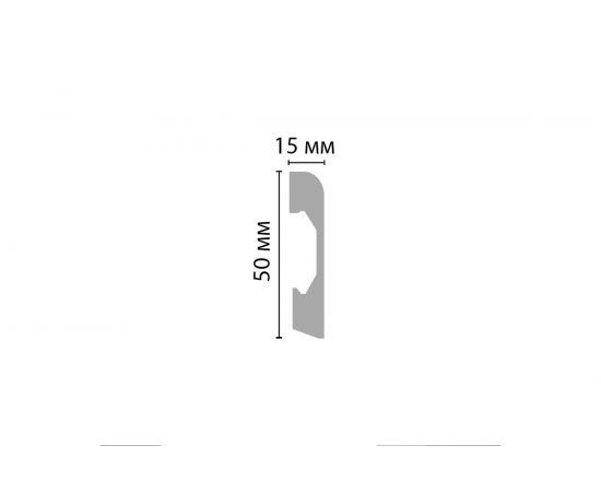 Напольный плинтус Stenopol ударопрочный влагостойкий под покраску 50х15х2000 мм C7038 – изображение 2