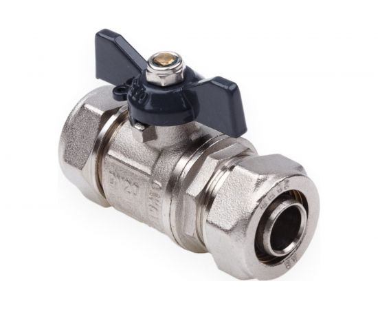 Шаровой кран для МП труб AQUALINK 20x20 B бабочка 873 – изображение 2