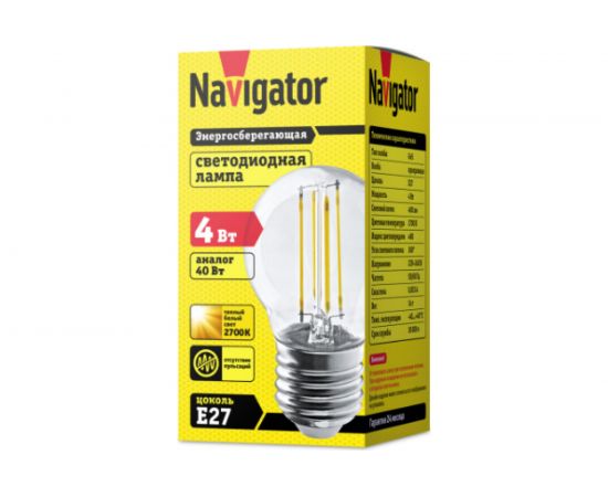 Лампа Navigator NLL-F-G45-4-230-2.7K-E27 71310 – изображение 2