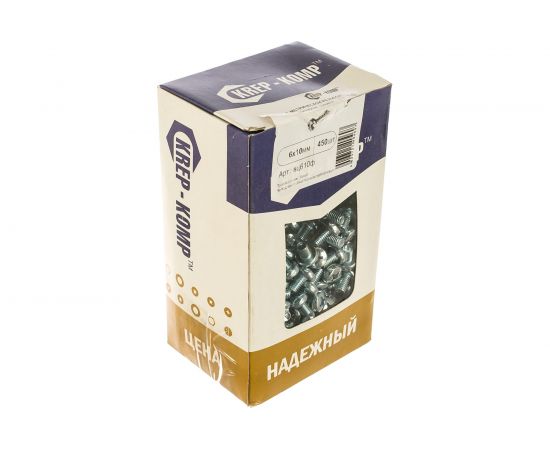 Винт КРЕП-КОМП полуцилиндрическая головка, цинк DIN7985 6х10 450шт вц610ф – изображение 3