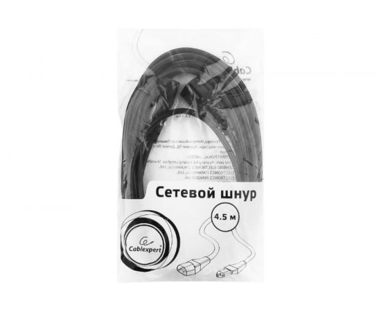 Кабель питания Cablexpert системный блок-монитор, C13-C14, 4.5м, 6А, черный, с заземлением PC-189-15 – изображение 3